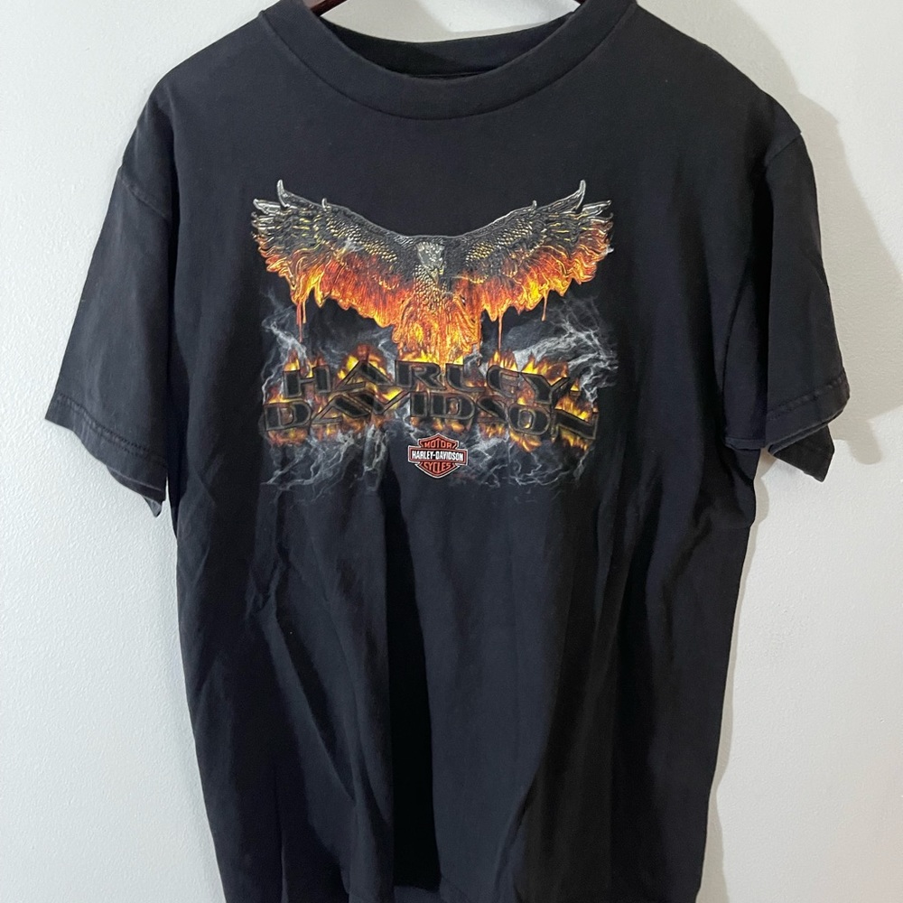 Vintage 2001 Harley Davidson Motorcycle Graphic T Shirt Orlando Y2K Size L